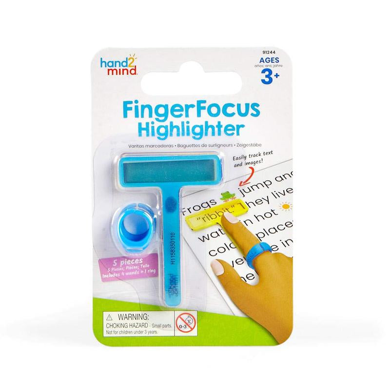 Hand2Mind Fingerfocus Highlighter, Guided Reading Strips, Reading Pointers for Kids, Dyslexia Tools for Kids, ADHD Tools, Special Education School Supplies, Teacher Classroom Must Haves (1 Pack)