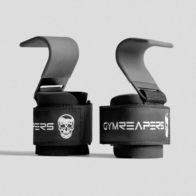 Gymreapers Heavy-Duty Lifting Hooks - Gray, for Deadlifting, Rowing and Pulling Exercises