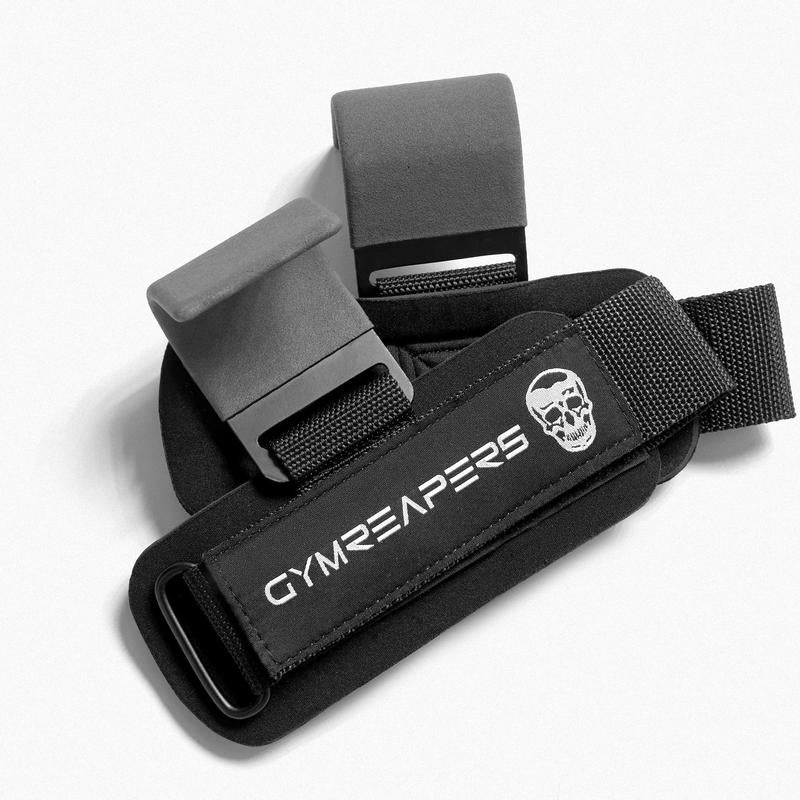 Gymreapers Heavy-Duty Lifting Hooks - Gray, for Deadlifting, Rowing and Pulling Exercises