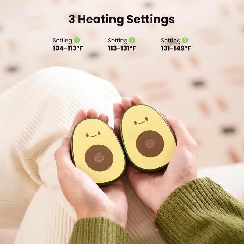 Tiktok Shop Black Friday | GAIATOP Limited-Edition Avocado Hand Warmers 2-Pack Adorable & Unique Design, 13H Long-Lasting Warmth,3 Heat Settings Rechargeable, Long-Lasting Warmth. Christmas Gift Best Stocking Stuffer.