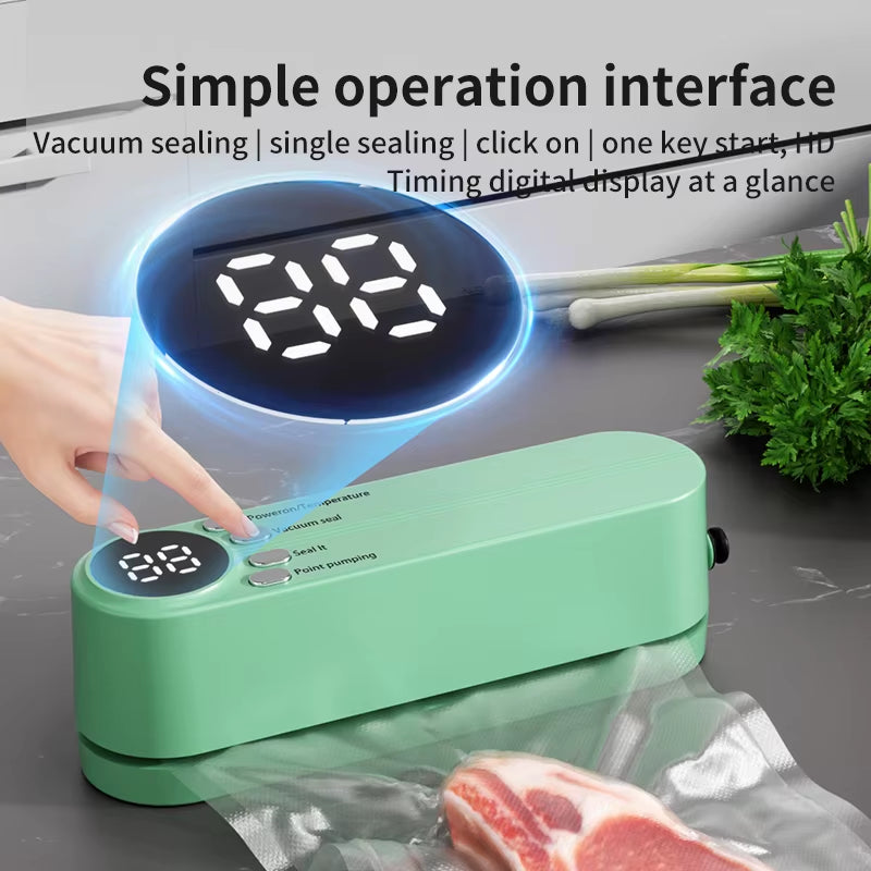 Compact Automatic Wireless Vacuum Sealer - Portable Food Packaging Solution for Home Use