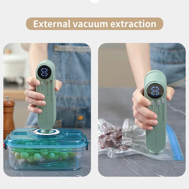 Compact Automatic Wireless Vacuum Sealer - Portable Food Packaging Solution for Home Use