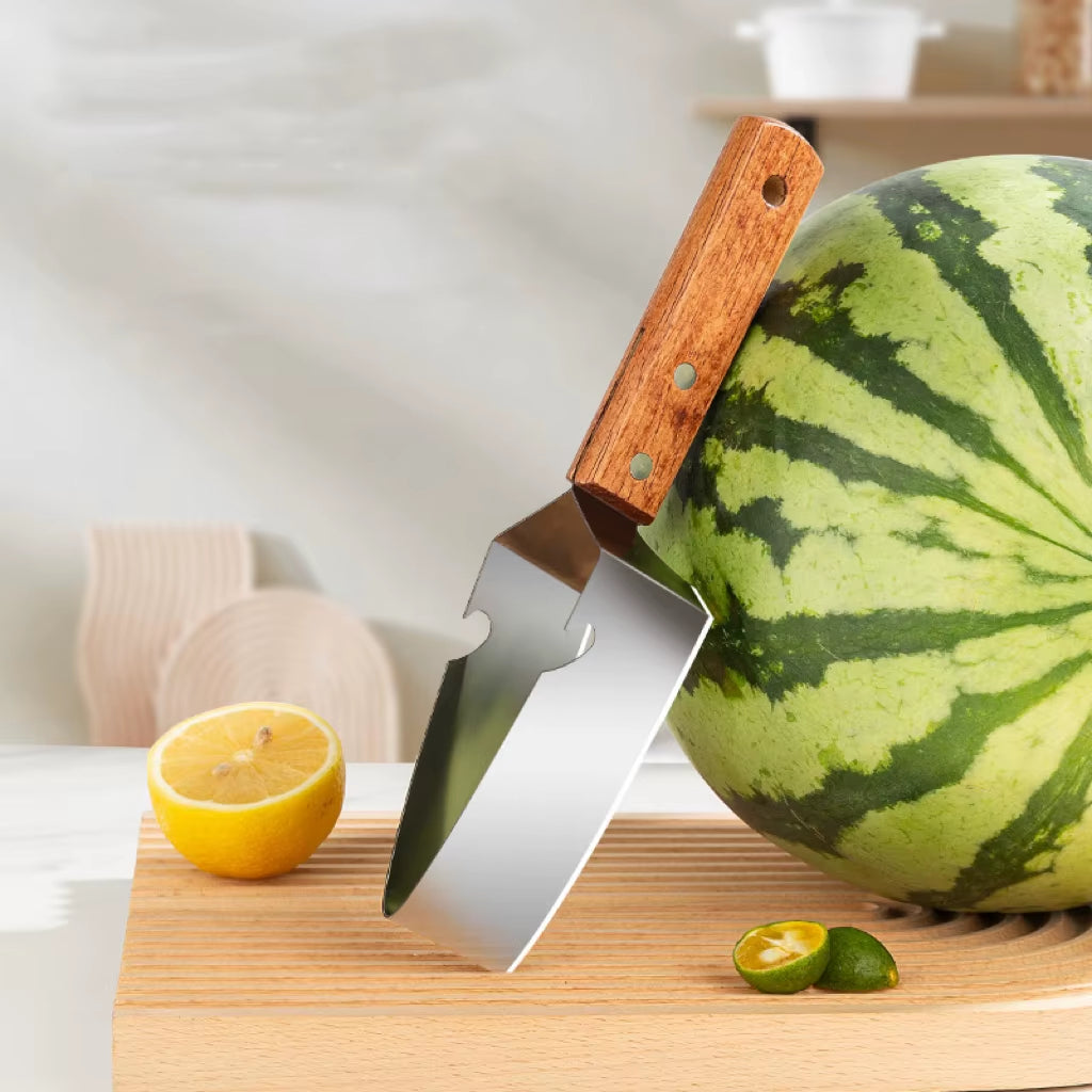 2-in-1 Stainless Steel Watermelon Slicer & Bottle Opener - Effortless Fruit Cutting Tool for Your Kitchen!