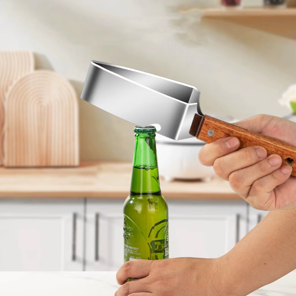 2-in-1 Stainless Steel Watermelon Slicer & Bottle Opener - Effortless Fruit Cutting Tool for Your Kitchen!