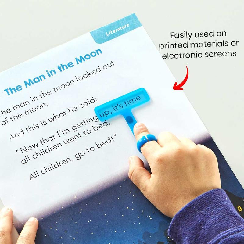Hand2Mind Fingerfocus Highlighter, Guided Reading Strips, Reading Pointers for Kids, Dyslexia Tools for Kids, ADHD Tools, Special Education School Supplies, Teacher Classroom Must Haves (1 Pack)