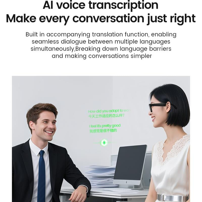 Evomi Touch-Control Smart Glasses with 800W HD Camera, Bluetooth Voice Communication, Dual Lenses, Surround Sound, and Smart Polarized Lenses for Daily Activities, Wearable Device in Black