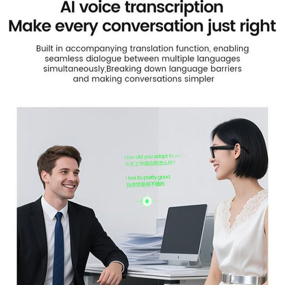 Evomi Touch-Control Smart Glasses with 800W HD Camera, Bluetooth Voice Communication, Dual Lenses, Surround Sound, and Smart Polarized Lenses for Daily Activities, Wearable Device in Black