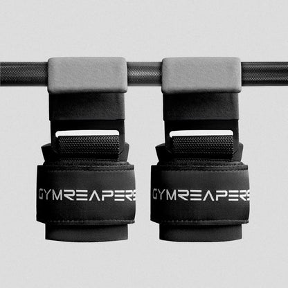 Gymreapers Heavy-Duty Lifting Hooks - Gray, for Deadlifting, Rowing and Pulling Exercises