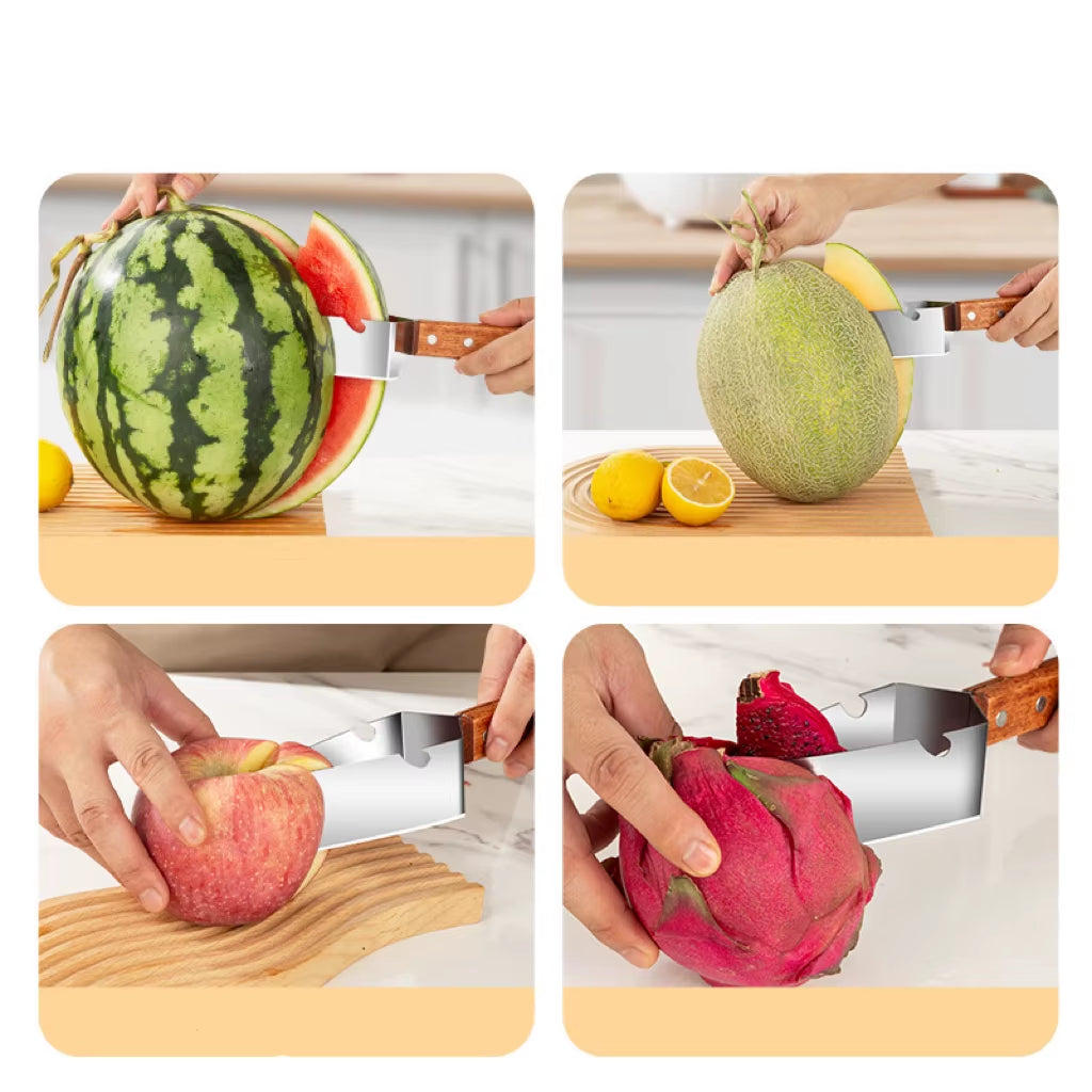 2-in-1 Stainless Steel Watermelon Slicer & Bottle Opener - Effortless Fruit Cutting Tool for Your Kitchen!